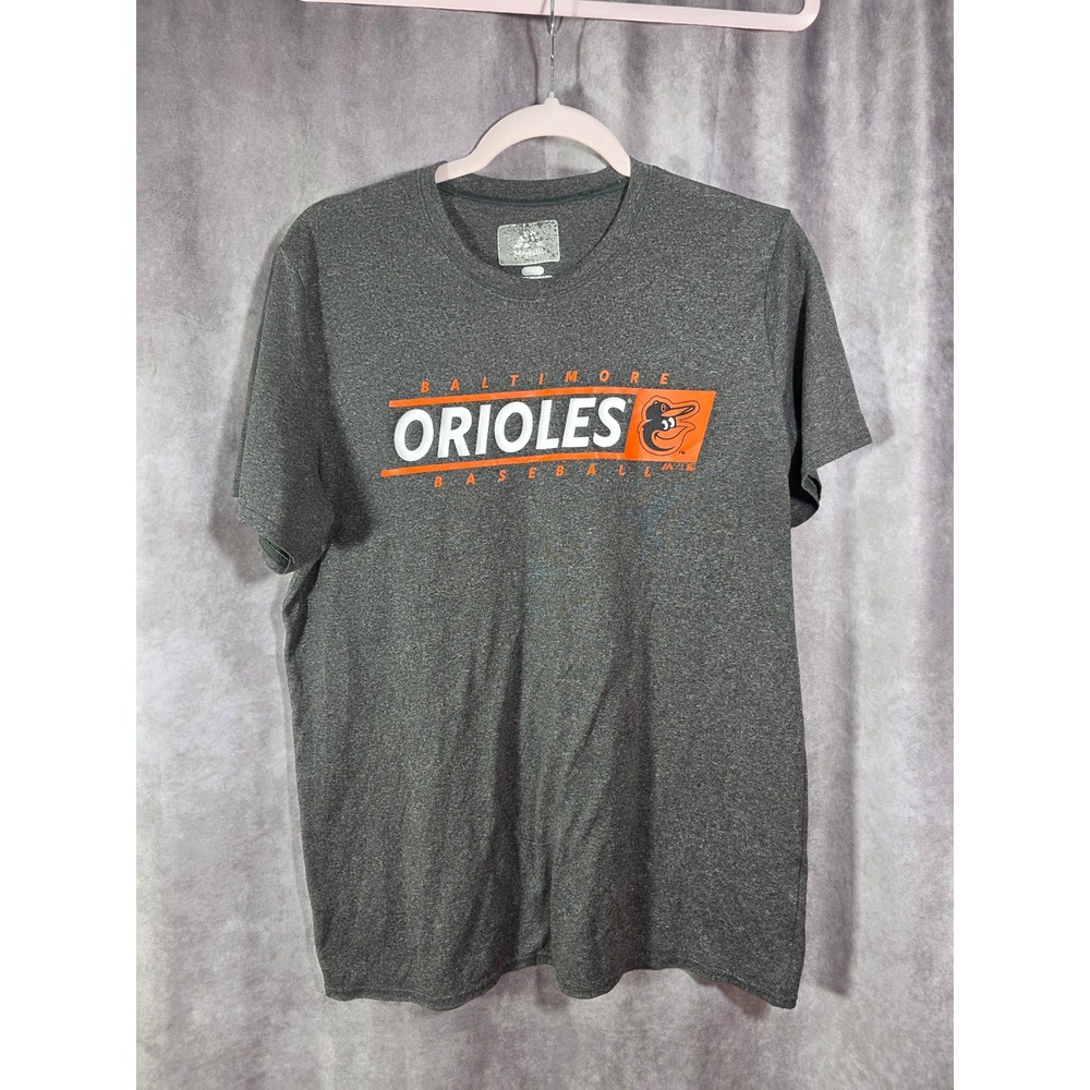 Majestic Baltimore Orioles Baseball TShirt Mens Medium Gray Heather Short Sleeve
